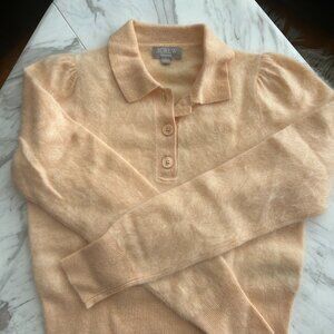 JCrew Muted Orange 100% Cashmere Sweater XS/S
